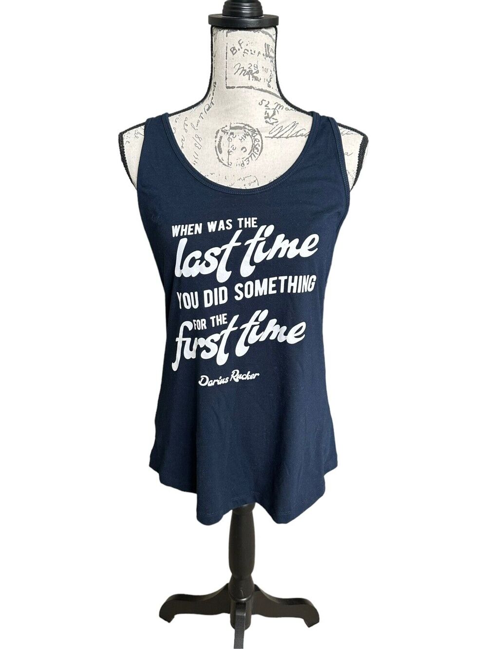 Darius Rucker When Was The Last Time Women's Navy Blue Racer Back Tank Top XXL